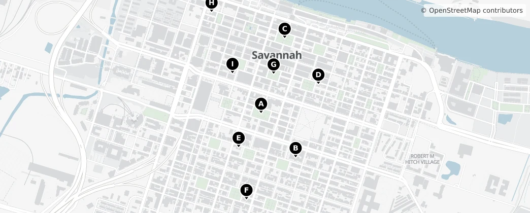 Map of Savannah Historic District