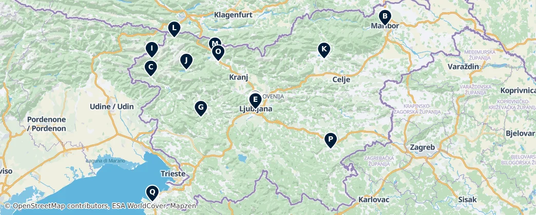 Map of Słowenia