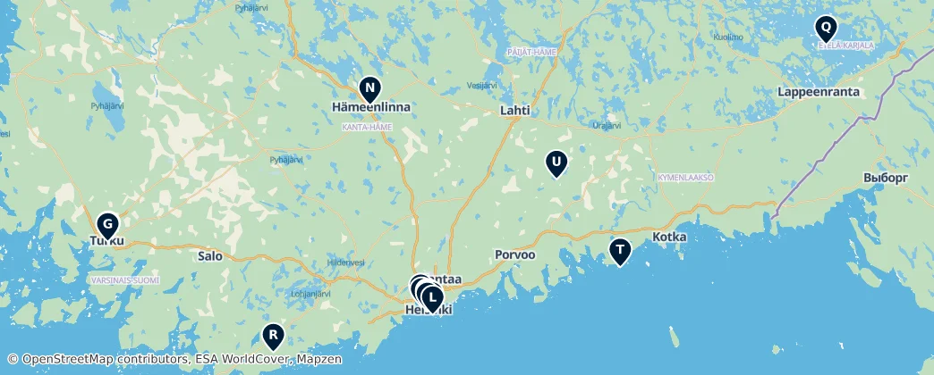 Map of Etelä-Suomi