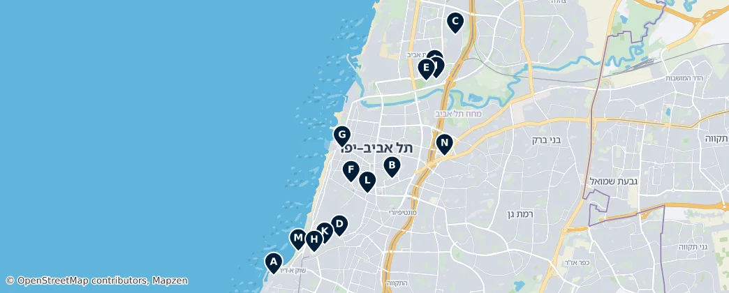 Map of Tel Awiw