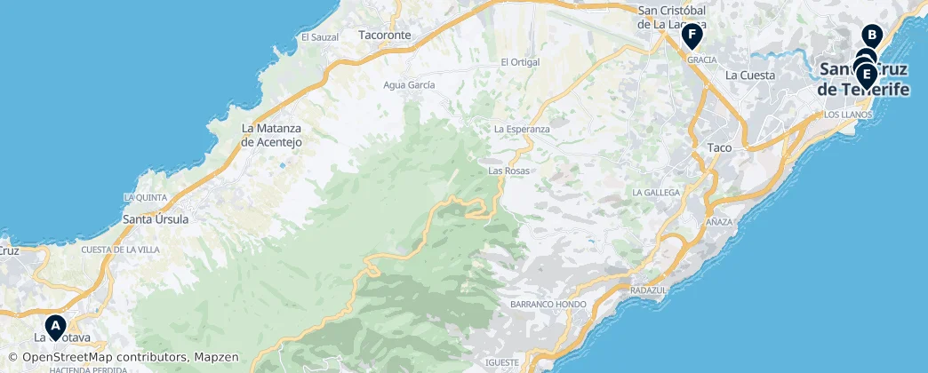 Map of Teneryfa