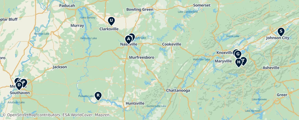 Map of Tennessee