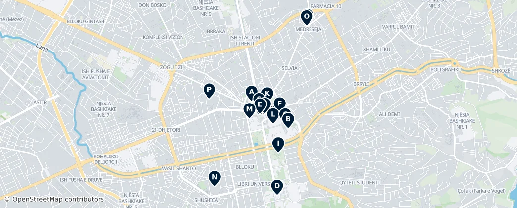 Map of Tirana