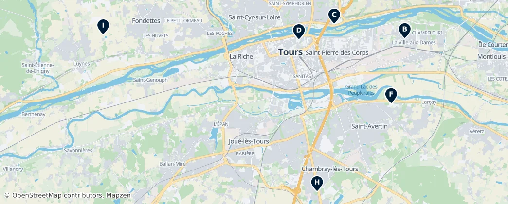 Map of Okręg Tours