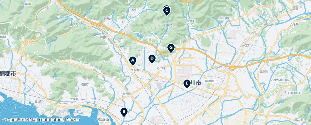 Map of Toyokawa