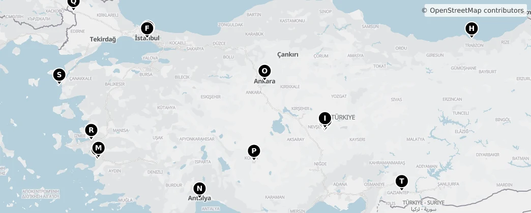 Map of Turcja