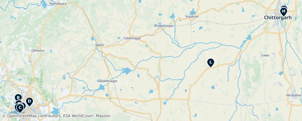 Map of Udaipur