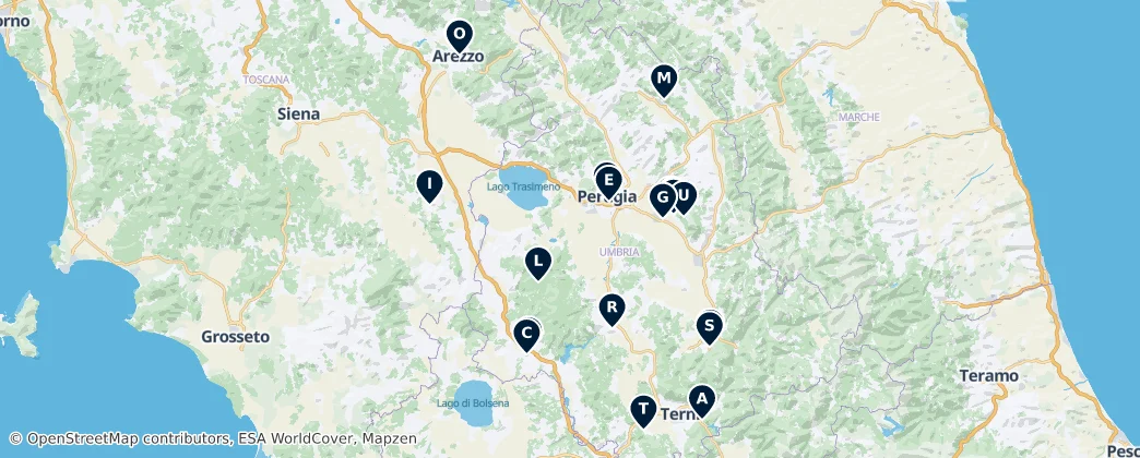 Map of Umbria