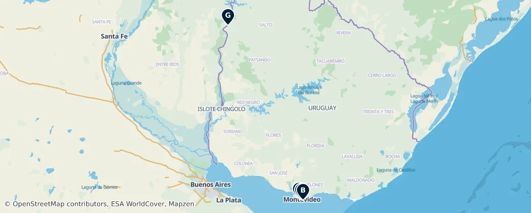 Map of Urugwaj