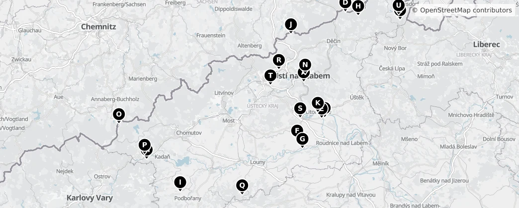 Map of Kraj ustecki
