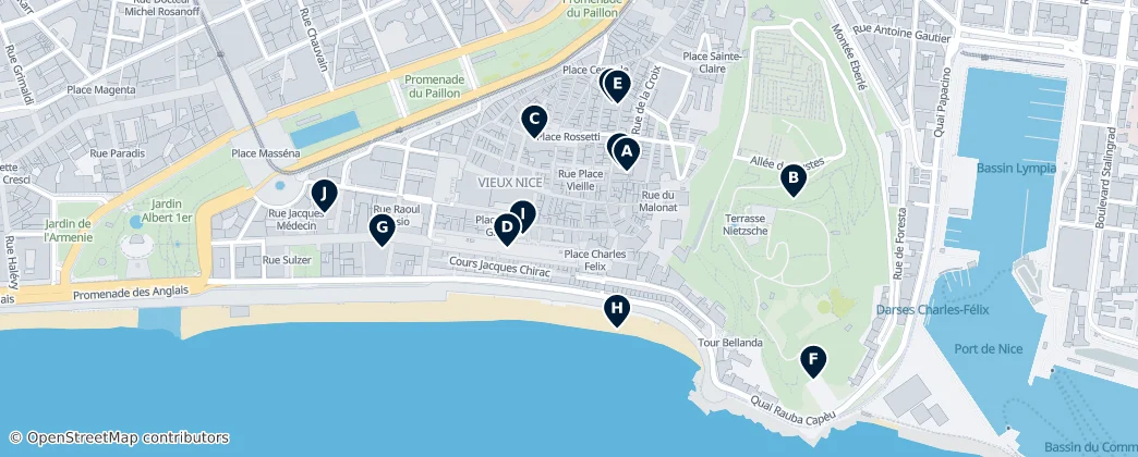 Map of Vieux Nice