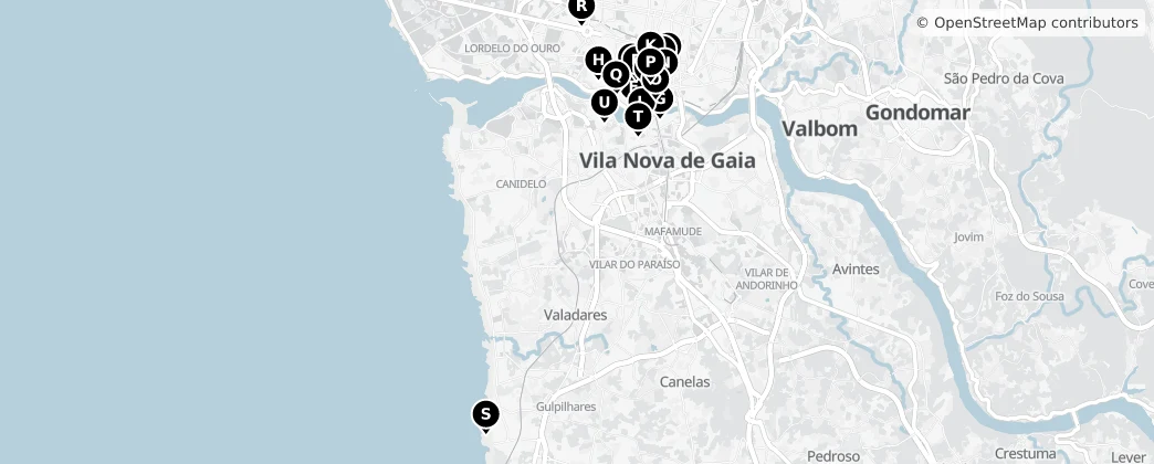 Map of Vila Nova de Gaia
