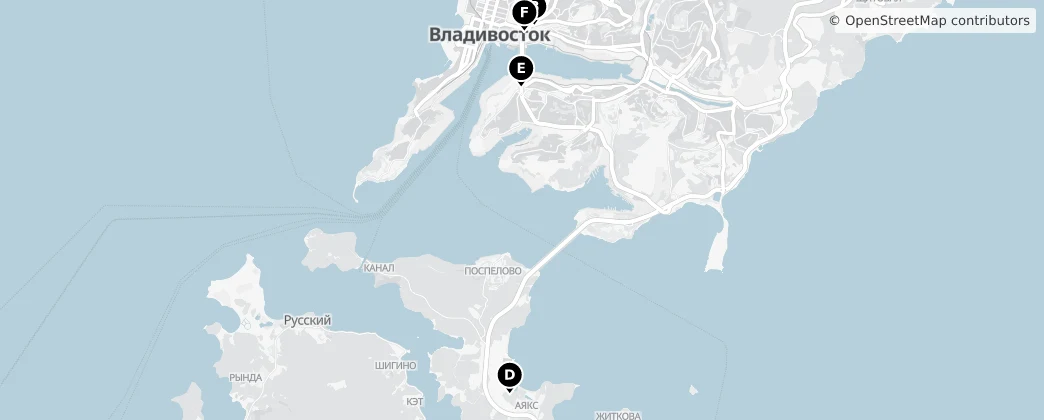 Map of Vladivostok Urban Okrug