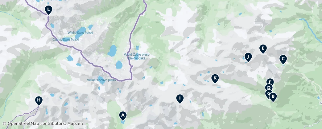 Map of Wysokie Tatry