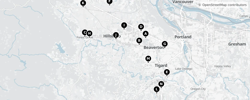 Map of Hrabstwo Washington
