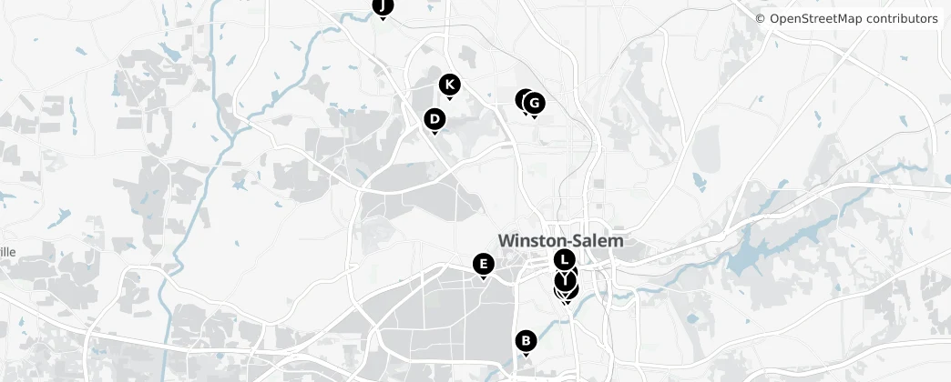 Map of Winston-Salem