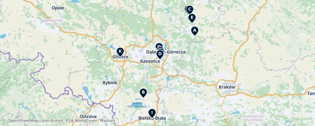 Map of Województwo śląskie