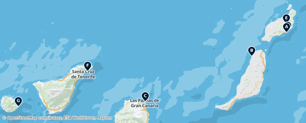 Map of Wyspy Kanaryjskie