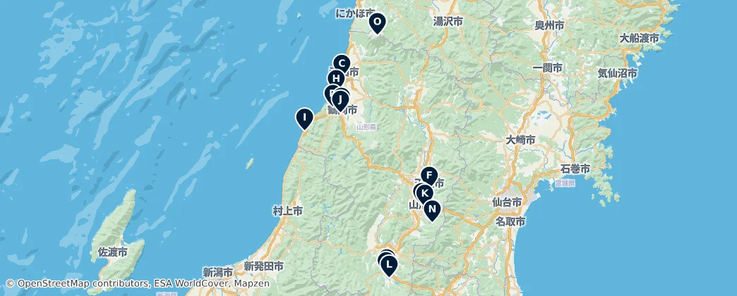 Map of Yamagata
