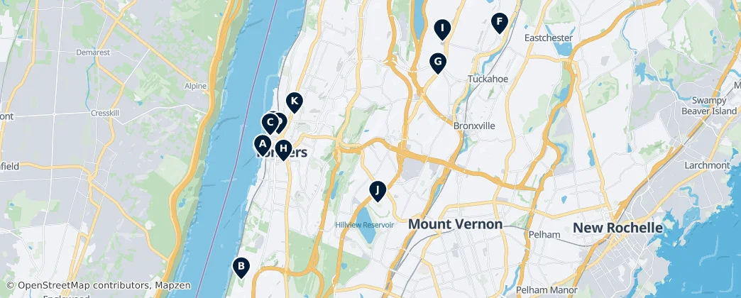 Map of Yonkers