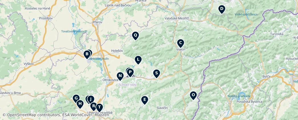 Map of Kraj zliński
