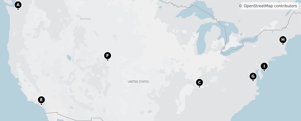 Map of United States of America
