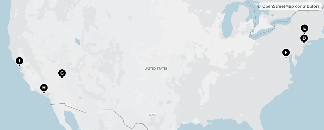 Map of United States of America