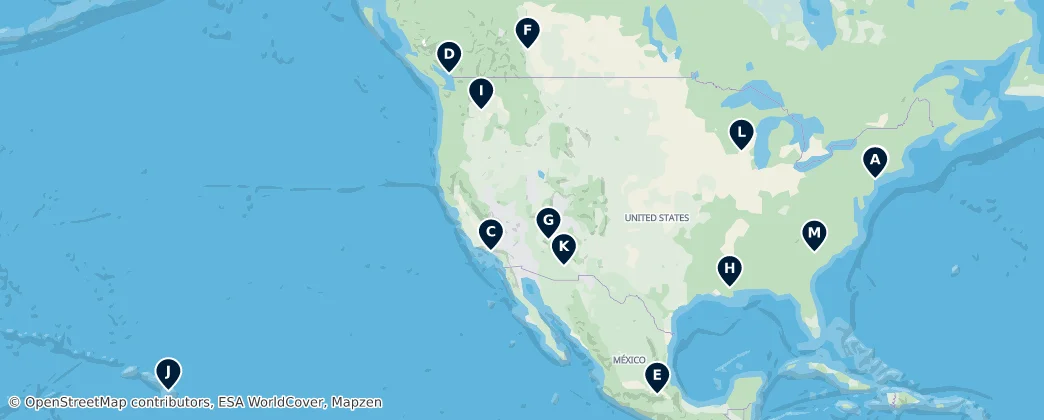 Map of North America