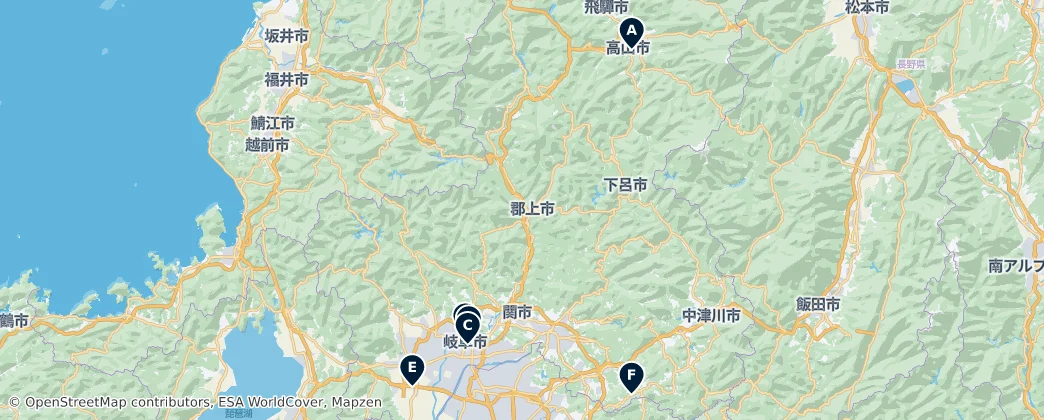 Map of Gifu Prefecture
