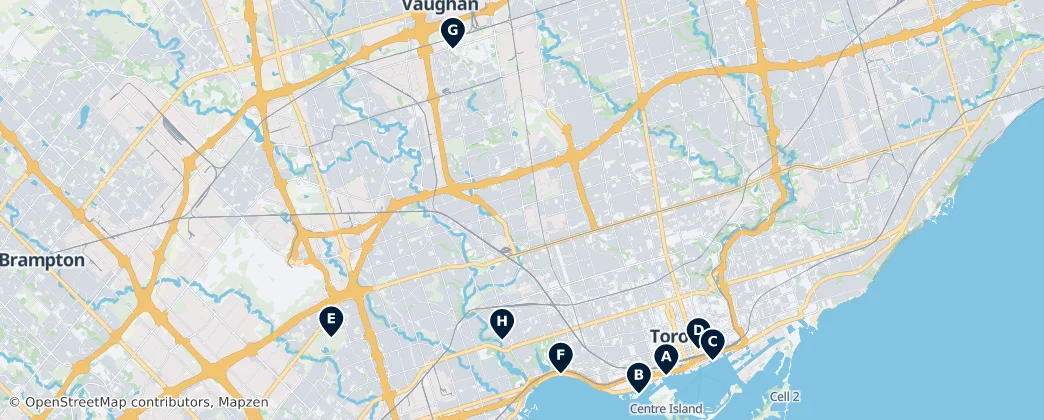 Map of Golden Horseshoe