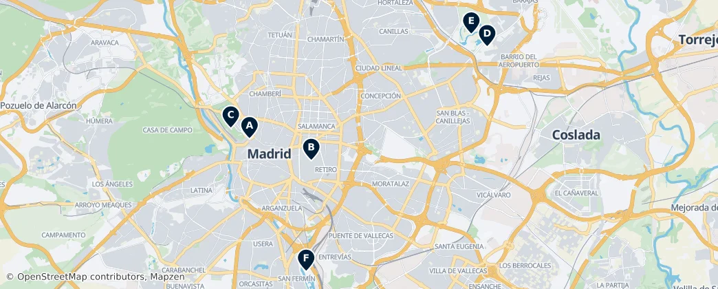 Map of Provincia Eclesiástica de Madrid