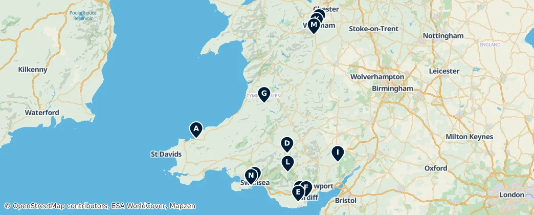 Map of Wales