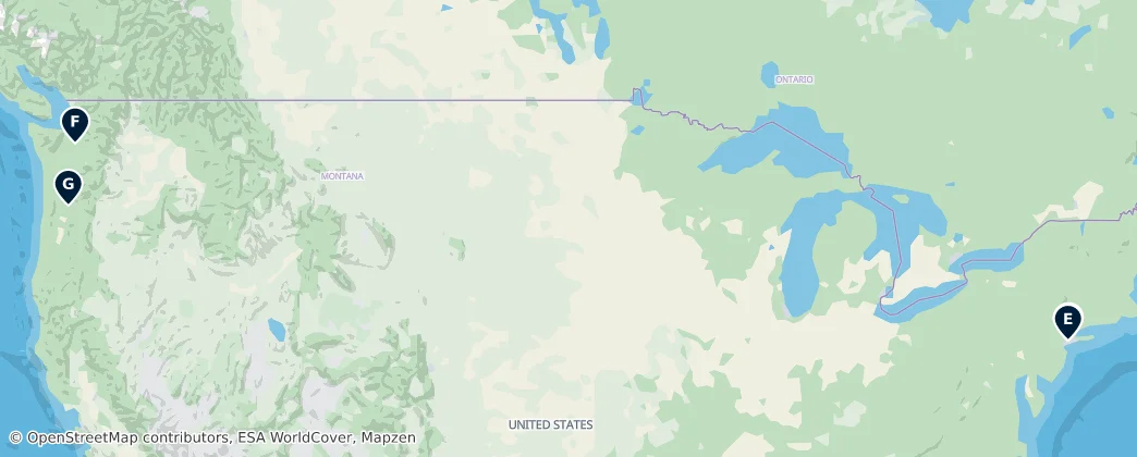 Map of United States of America