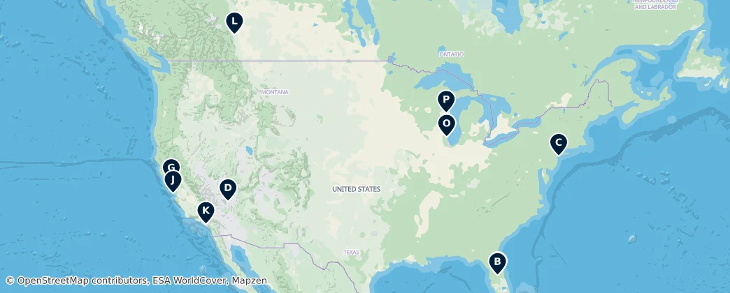 Map of North America