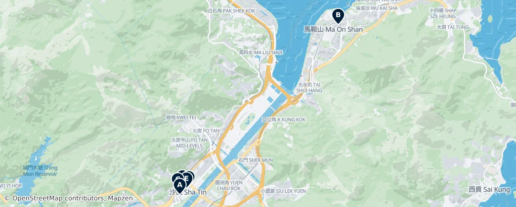 Map of Sha tian qu Sha Tin District