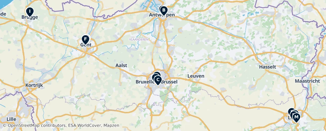 Map of Belgium