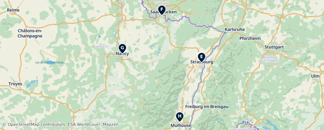 Map of Grand Est