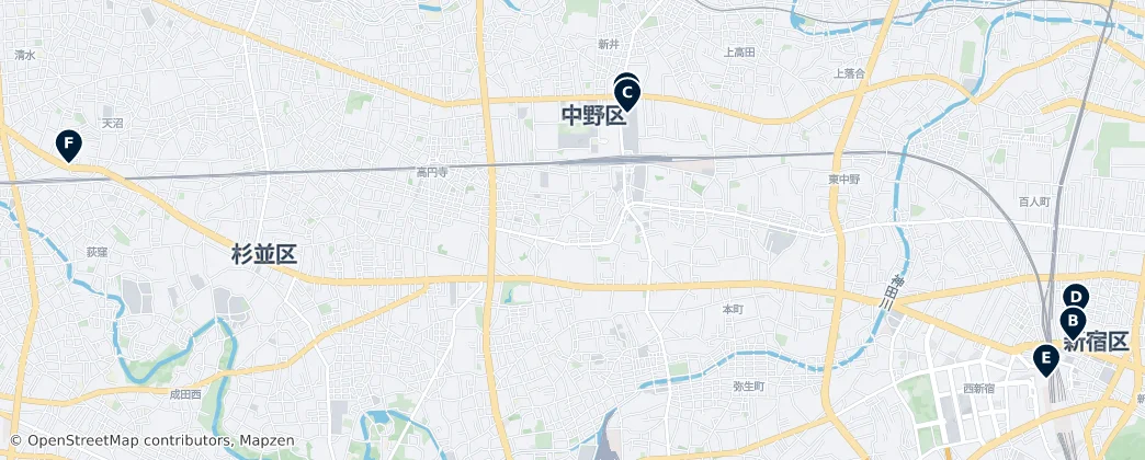 Map of Nakano