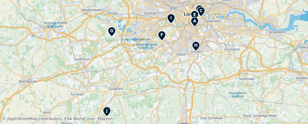 Map of Surrey