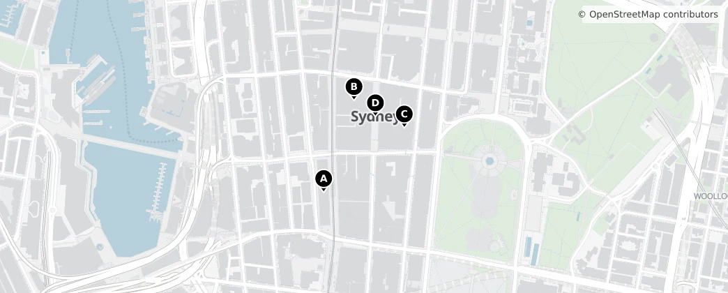 Map of Sydney central business district