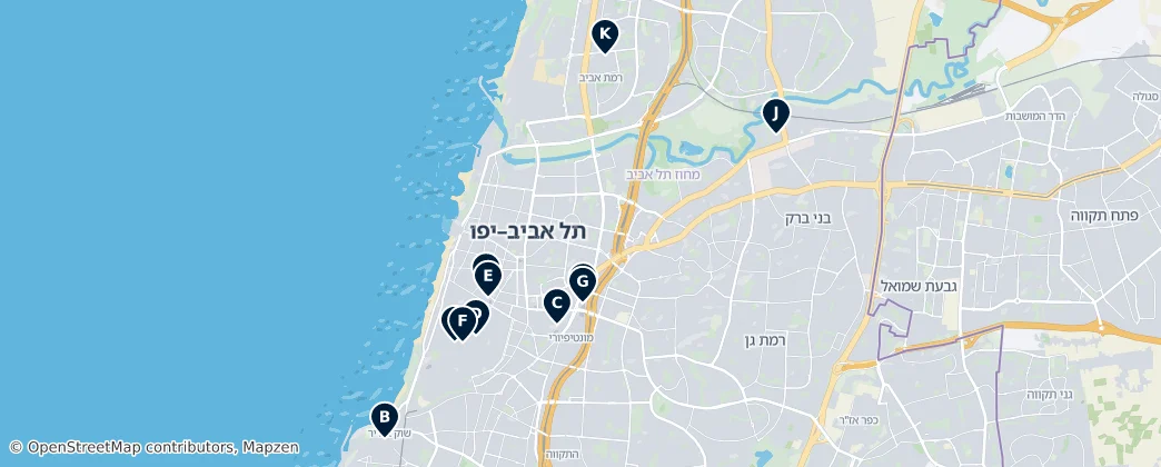 Map of Tel Aviv