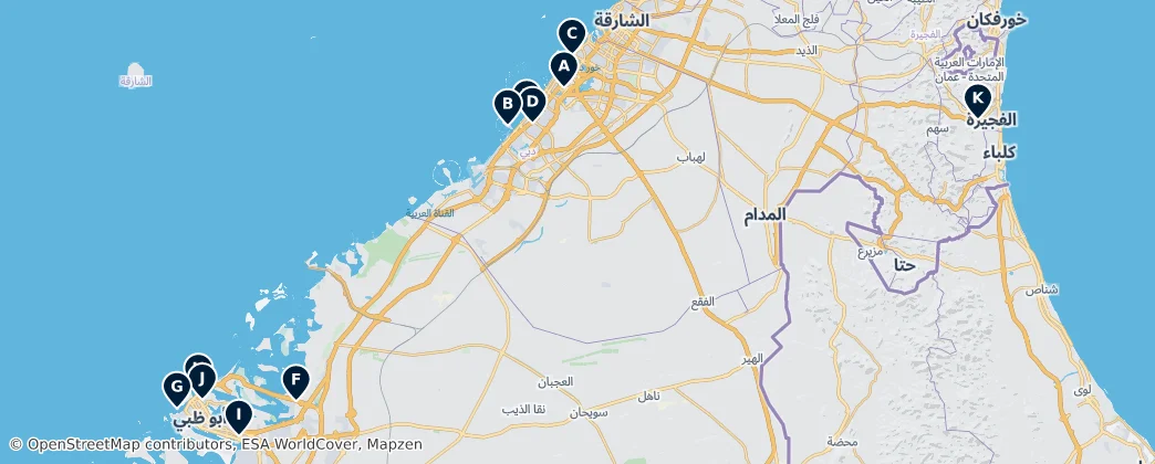 Map of United Arab Emirates