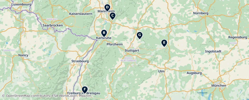 Map of Baden-Württemberg