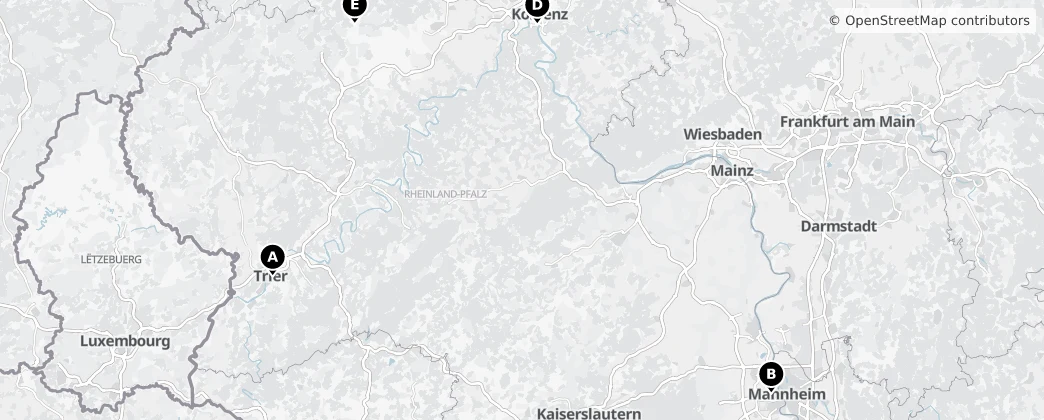 Map of Rhineland-Palatinate