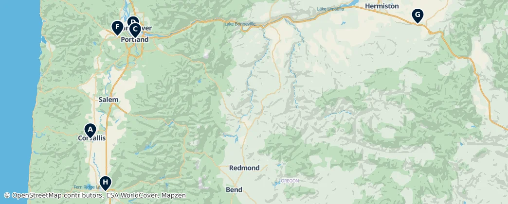 Map of Oregon