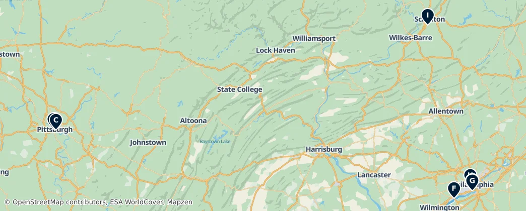 Map of Pennsylvania