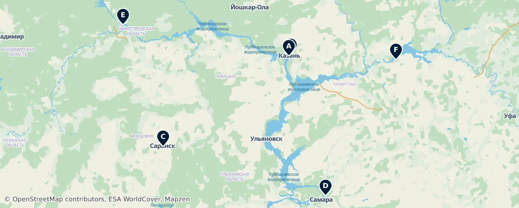 Map of Volga Federal District