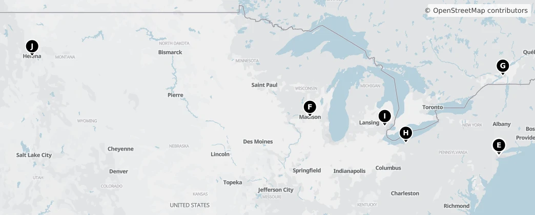Map of North America