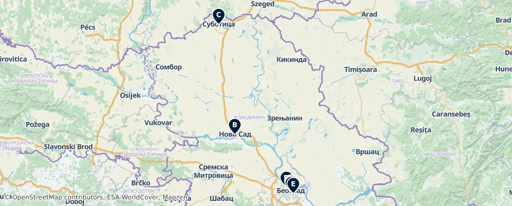 Map of Serbia