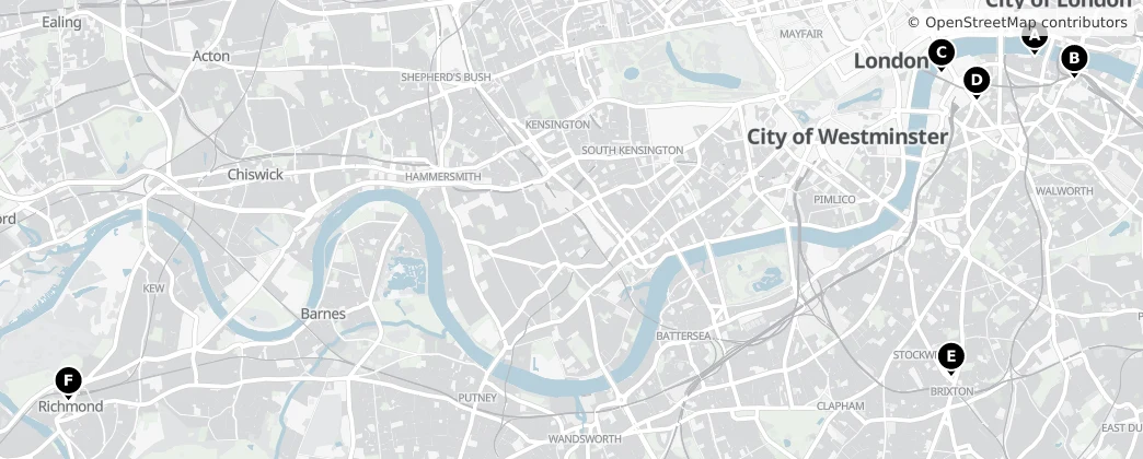 Map of Surrey